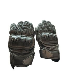 Sedici Misano Black Leather Protective Motorcycle Gloves Men M